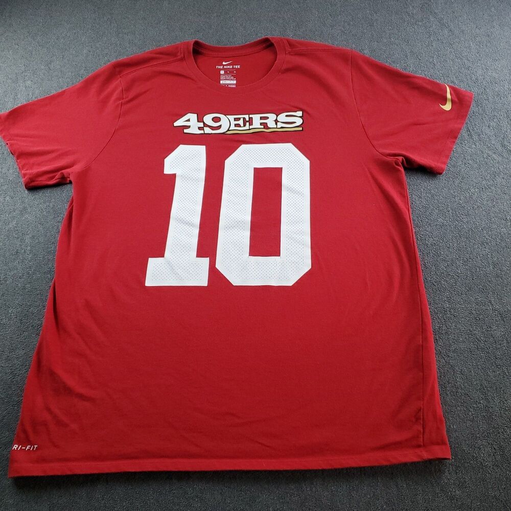 Nike San Francisco 49ers T-Shirt Jimmy Garoppolo #10 Red Men’s XL Dri-Fit